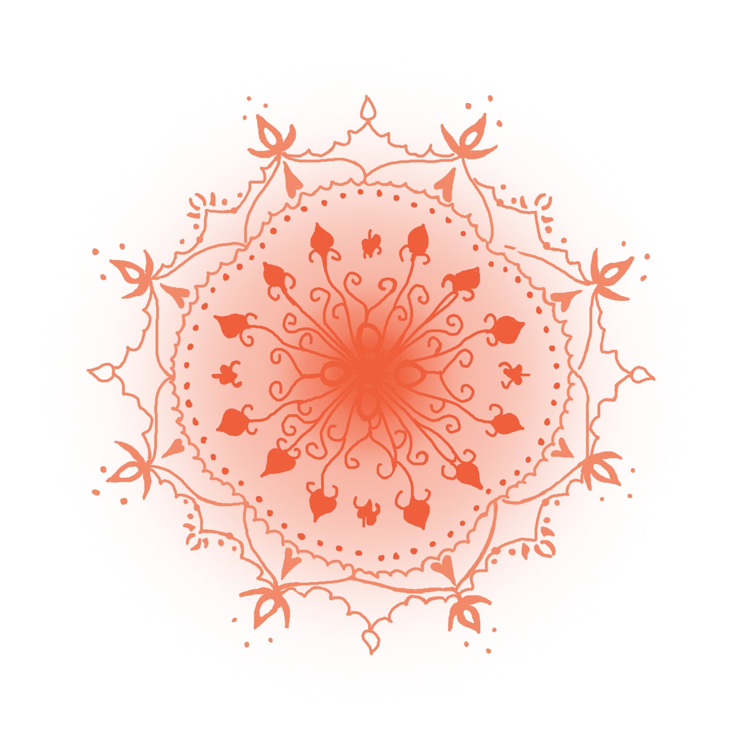 Orange Birth flower mandala