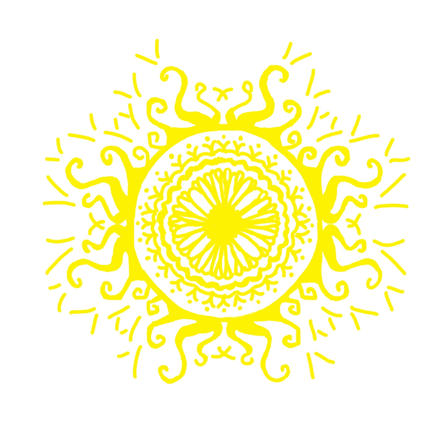 Yellow Interfacing Chakra flower mandala