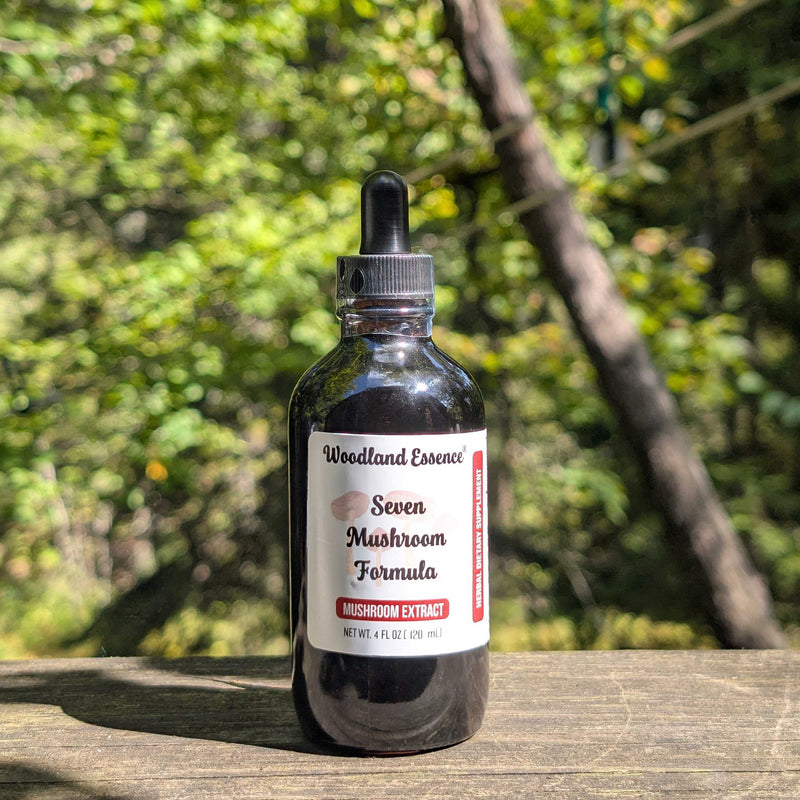 Bottle of seven mushroom formula
