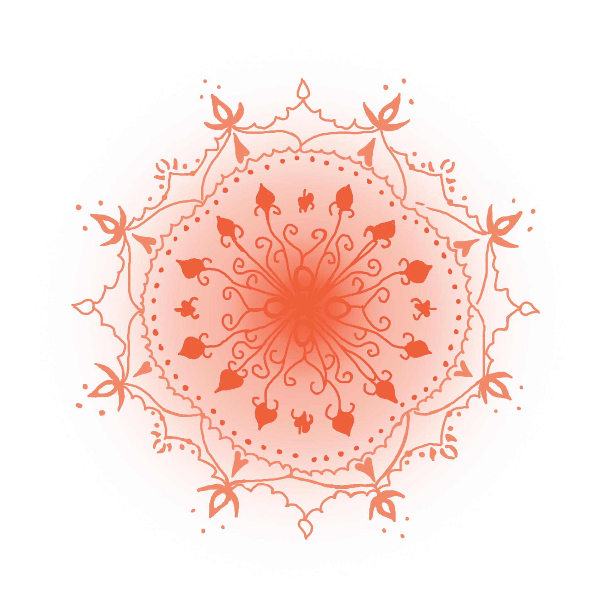 Orange Birth flower mandala 