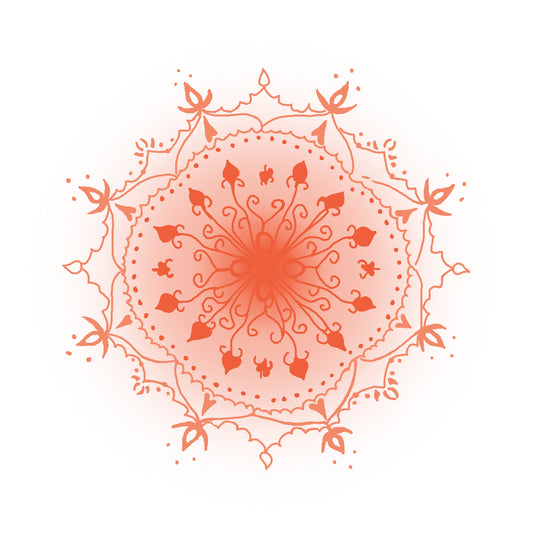 Orange Birth flower mandala 
