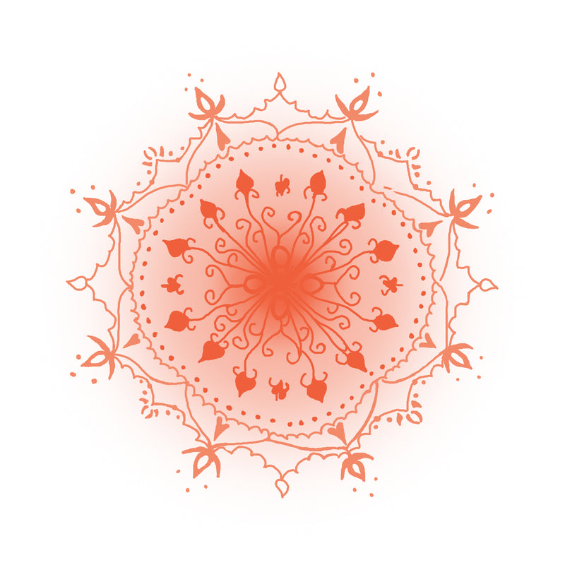 Orange Birth flower mandala 