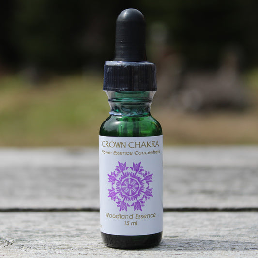 Crown Chakra bottle on picnic table 
