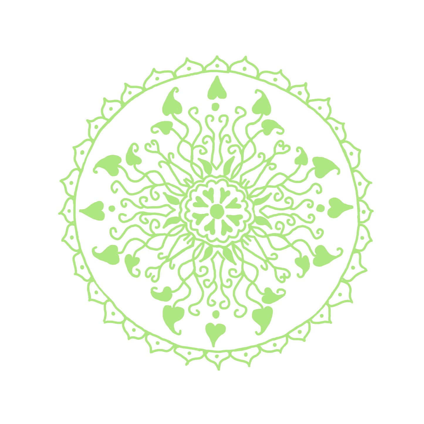 Green Heart chakra mandala 