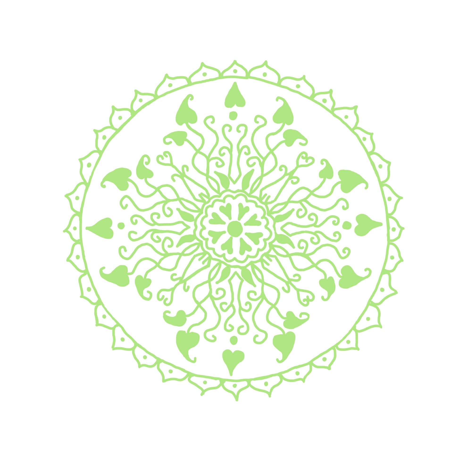 Green Heart chakra mandala 
