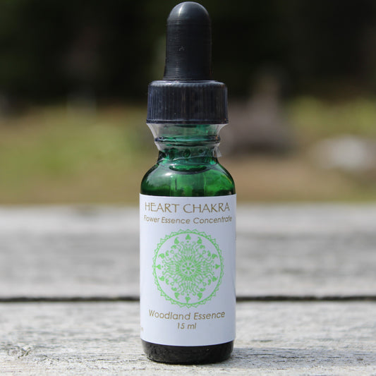Heart Chakra Flower Essence on picnic table 