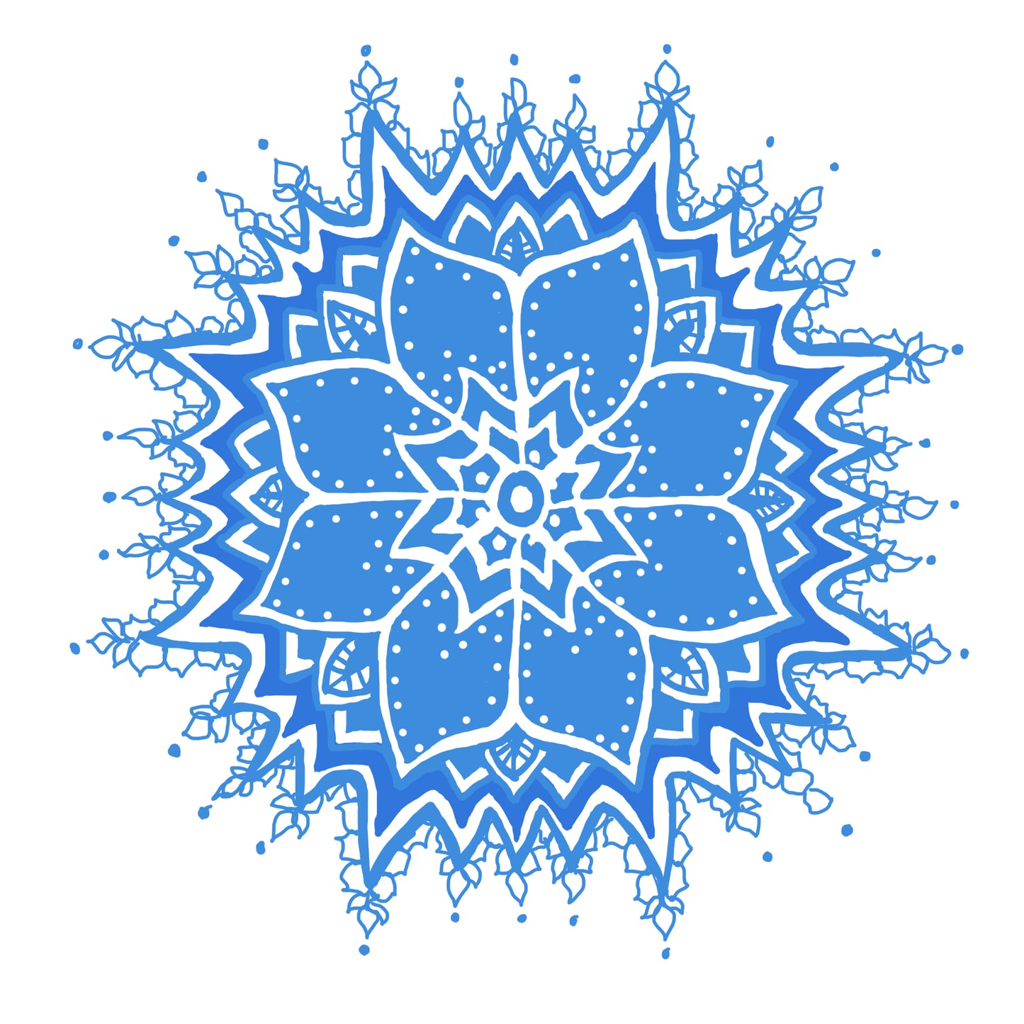Blue flower Throat Chakra Mandala 