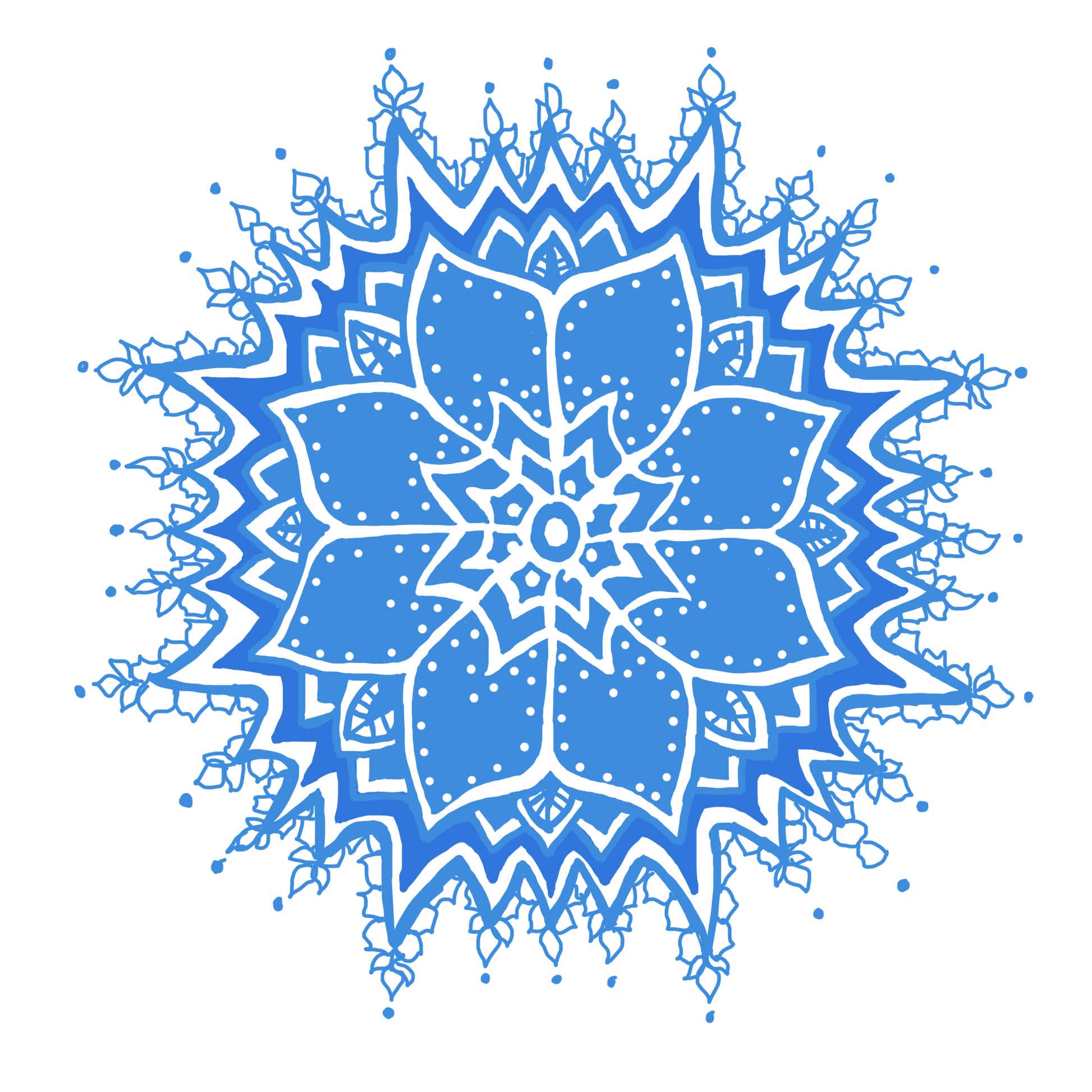 Blue flower Throat Chakra Mandala 
