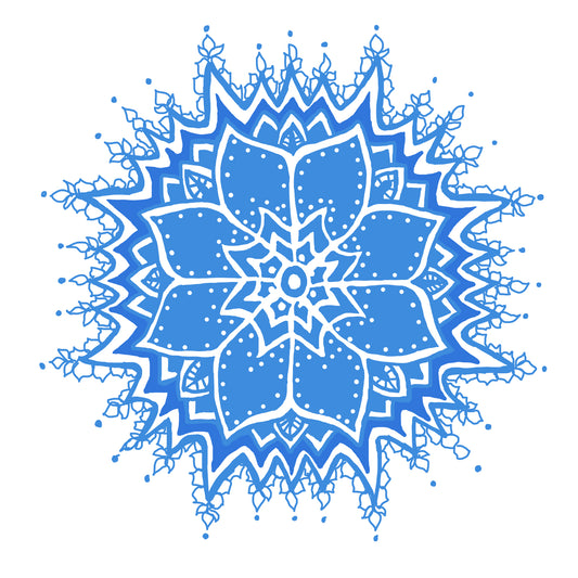 Blue flower Throat Chakra Mandala 