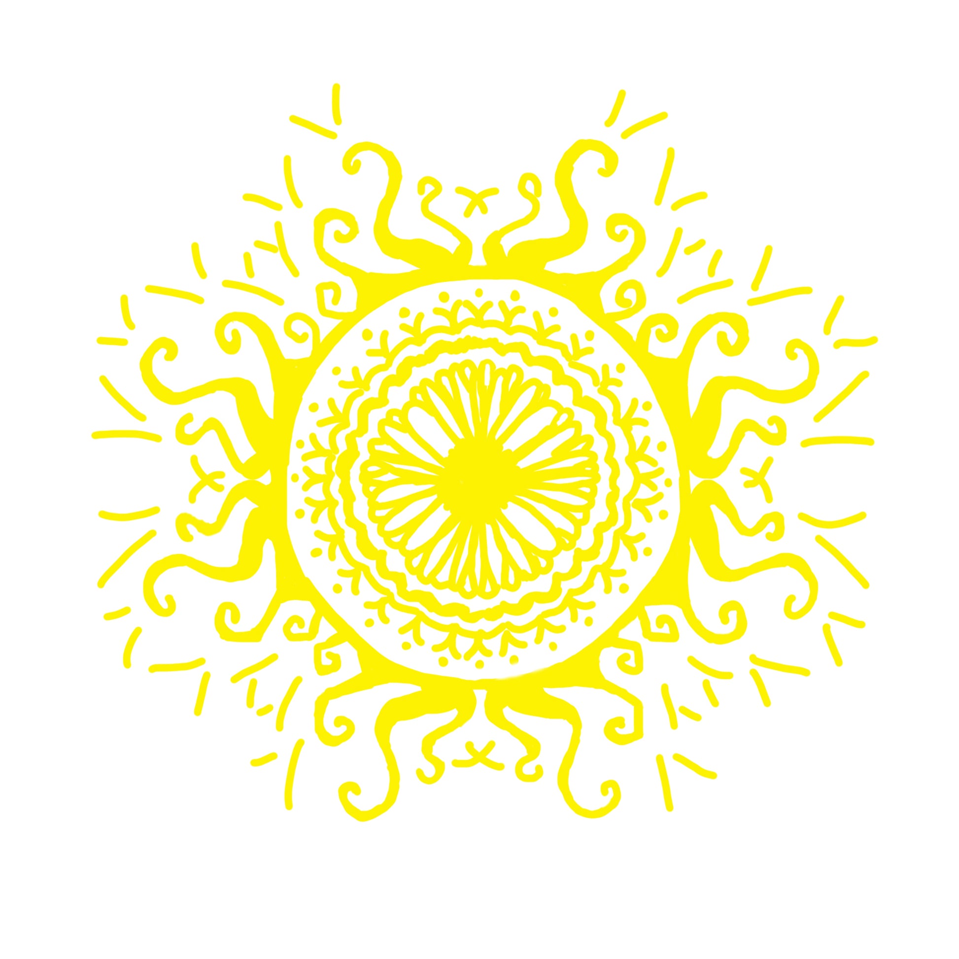 Yellow Interfacing Chakra flower mandala 