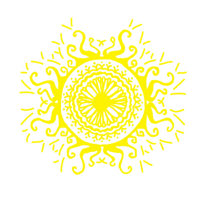 Yellow Interfacing Chakra flower mandala 