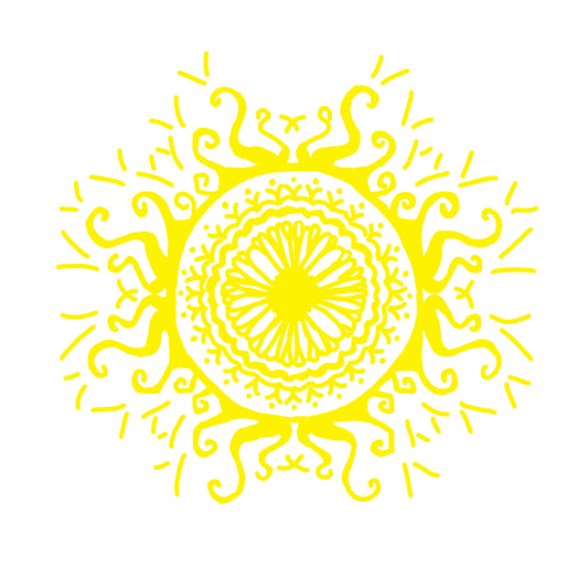 Yellow Interfacing Chakra flower mandala 